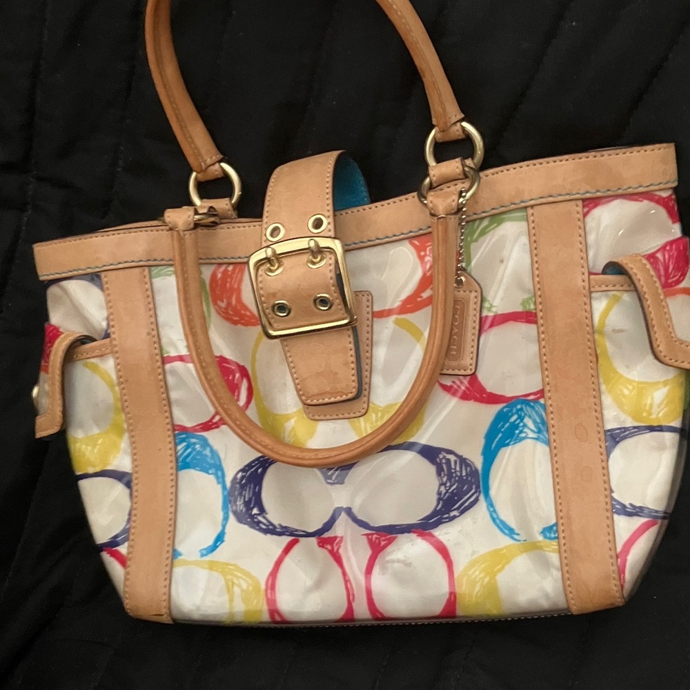 Stylish Tan and Red Women's Bag